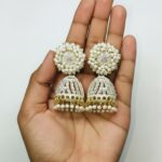 Traditional Wight Beads Afghani Jhumka Earrings for Women | Antique Gold Finish Handcrafted Jhumki